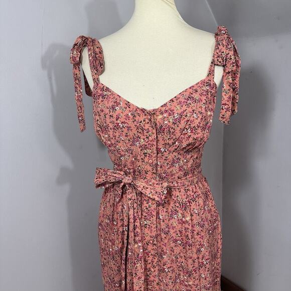 J Crew Peasant Cottagecore Ditsy Floral Maxi Long Dress Pink Sweetheart Coquette - Picture 11 of 17
